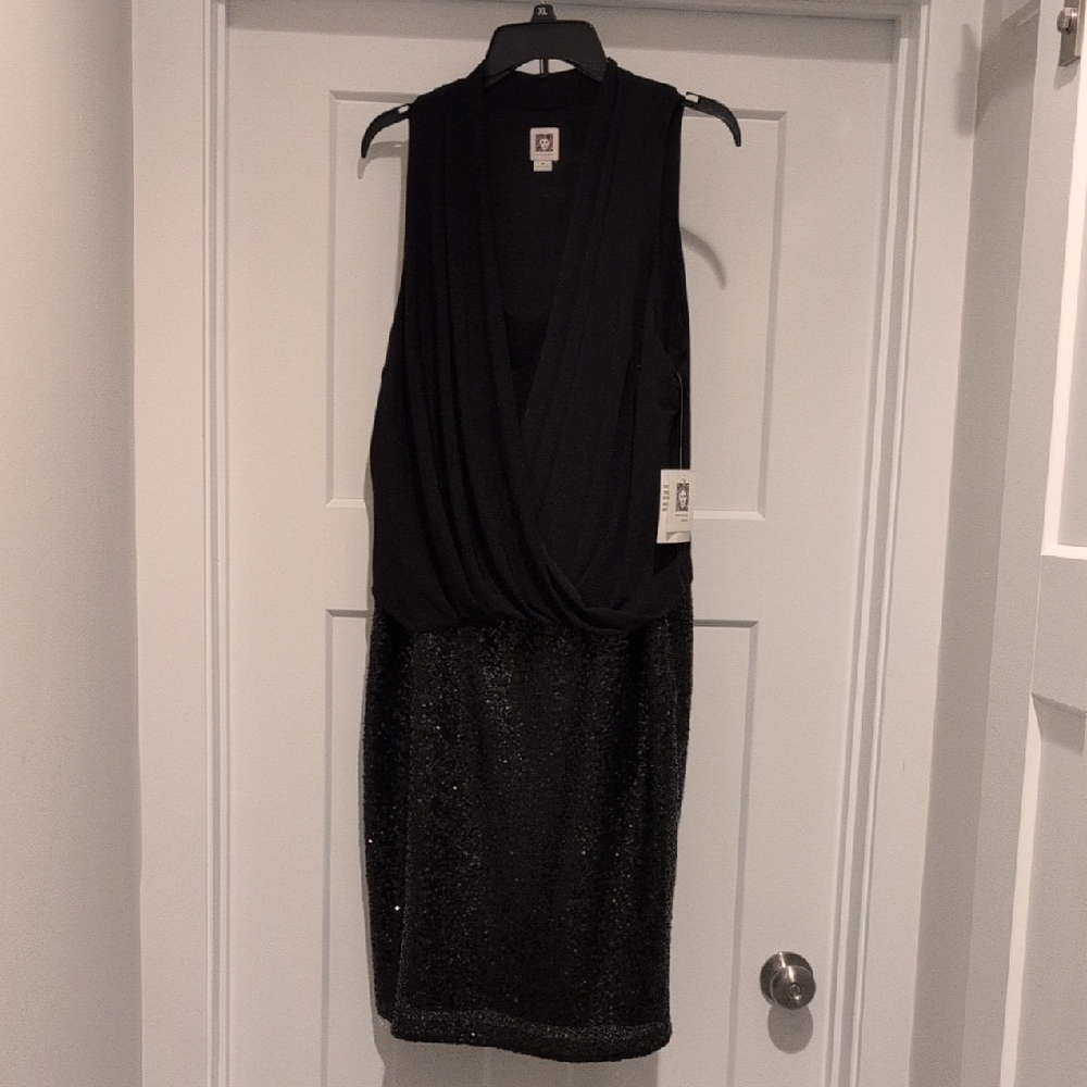 Anne Klein Black Sleeveless Midi Dress
